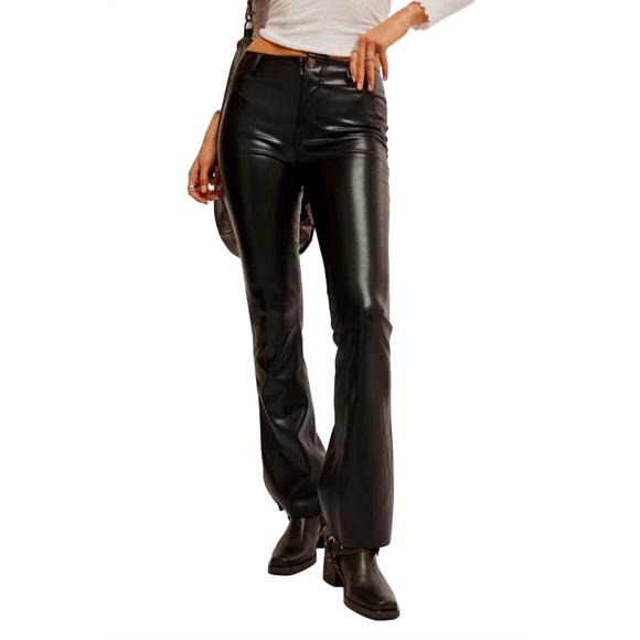 NEW FREE PEOPLE level up vegan bootcut pants in black - Picture 1 of 5